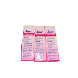 Lot Of 3 Nair Hair Remover Moisturizing Face Cream with Sweet Almond Oil 2oz Ea.